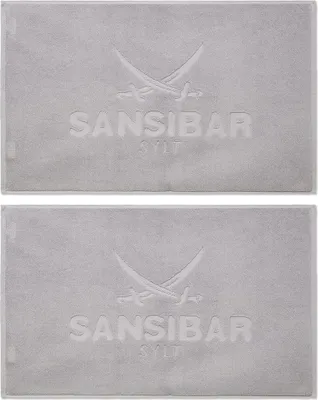 Produktbild von Sansibar Sylt Badematte 2er Set Sansibar Badvorleger, 50x80 cm, 100% Baumwolle, silber
