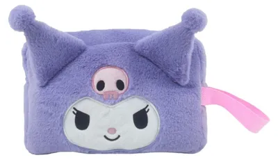 Productafbeelding van Sanrio Kuromi toilettas, pluche, make-uptas, Hello Kitty, 24x20 cm