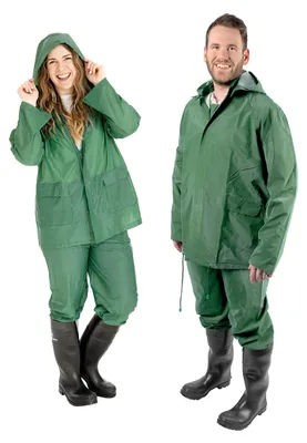Productafbeelding van StanSport regenpak voor heren, model: vinyl, maat: medium, kleur: groen