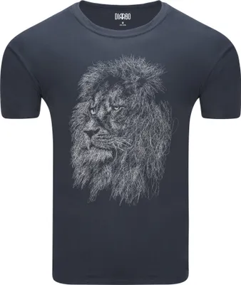 Immagine prodotto di T-shirt da uomo Diarbo con stampa animalista di un ritratto di leone grigio scuro taglia L