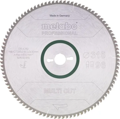Zdjęcie produktu dla Metabo Professional Multi Cut - Kreissägeblatt - 315 mm - 96 Zähne - für Metabo KGS 315 Plus Set