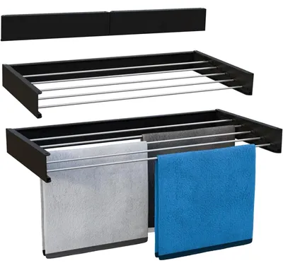 Wandwäschetrockner klappbar 100 cm schwarz Aluminium 25 kg