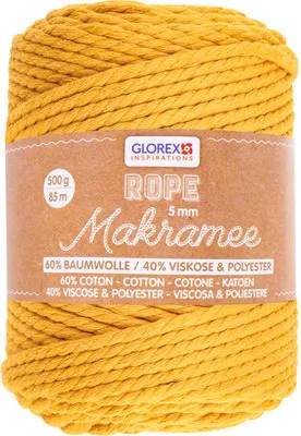 Produktbild von GLOREX 5 1007 17, Baumwolle, Polyester, Viskose, Gelb, 10 m, 5 mm, 500 g