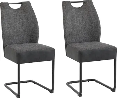 Obrázek produktu pro byLIVING Jídelní židle set 2 PETER / Vintage mikrovlákno antracit / Černý kovový rám / Nosnost do 150 kg / S područkou / Jídelní židle / Š 45, V 94, H 54 cm