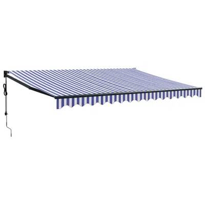 Produktbild von vidaXL Elektrische Markise mit Kurbel Blau und Weiß 4x3 m