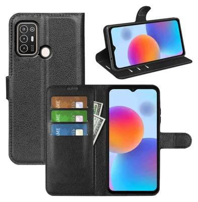 Obrázok produktu pre Pre ZTE Blade A52 mobilný telefón puzdro čierne puzdro umelá koža obal ochranné puzdro