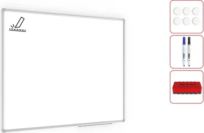 Immagine prodotto di Lavagna magnetica bianca smaltata (cornice in alluminio anodizzato EXPO) 100x80 cm