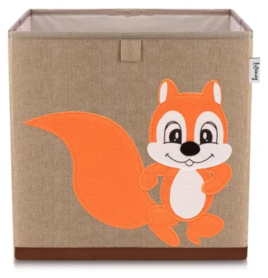 Produktbild von Lifeney Kinder Aufbewahrungsbox I praktische Aufbewahrungsbox für jedes Kinderzimmer I Kinder Spielkiste I Niedliche Spielzeugbox I Korb zur Aufbewahrung von Kinder Spielsachen (Eichhörnchen dunkel)