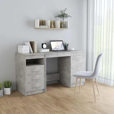 Produktbild von Schreibtisch in Betongrau aus Holzwerkstoff 140x50x76cm