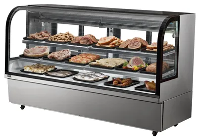 Produktbild von VEVOR Kühlvitrine, 18 Cu.Ft./505L große Konditoreivitrine, 2-stufiger gewerblicher Kühlregal mit LED-Beleuchtung, Abwärtskühlung, mobil mit Rollen, für Bäckerei, 32cft