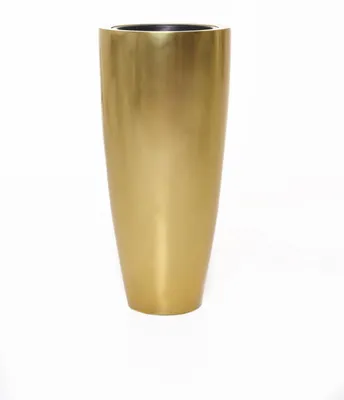 Produktbild von VIVANNO Pflanzkübel Fiberglas CITY Rund, Goldmetallic metallic hochglanz - 37x80 cm