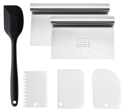 Produktbild von Teigschaber, 6-teiliges Küchenschaber-Set (22 cm + 21 cm + 15 cm), nahtloses, einteiliges Design, hochwertiger Teigspatel, Back- und Kochwerkzeug
