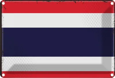 Produktbild von vianmo Blechschild 12x18 cm Thailands Thailand Flagge Fahne Wappen