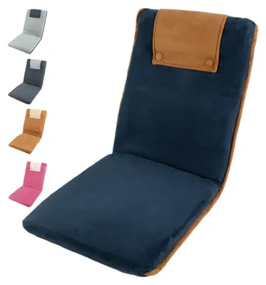 Produktbild von Bodenstuhl mit Rückenlehne – faltbar, Sitzkissen, Meditationsstuhl, verstellbar für Gaming, Yoga, Camping – Blau