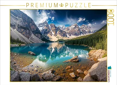 Produktbild von CALVENDO Puzzle Moraine Lake im Banff-Nationalpark in der Provinz Alberta | 1000 Teile Lege-Größe 64x48cm Foto-Puzzle für glückliche Stunden