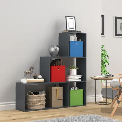 Produktbild von VCM Holz Stand Treppenregal Stufenregal Standregal Raumteiler Bücherregal Dubila M