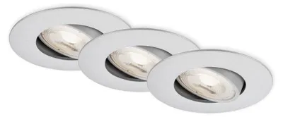 Immagine prodotto di BRILONER- Set di 3 luci da incasso bagno IP65, lampade da incasso, faretto da incasso bagno, faretto da incasso bagno IP65, cromo opaco, 90x45 mm (DxH)