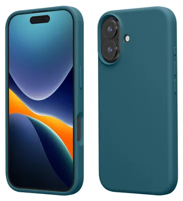 Produktbild von kwmobile Handyhülle für iPhone 16 Hülle, für iPhone 16 Case - Hülle Silikon - kabelloses Laden - Petrol matt