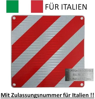 Produktbild von Warntafel ALU 50x50cm für Italien mit offizieller Typengenehmigung