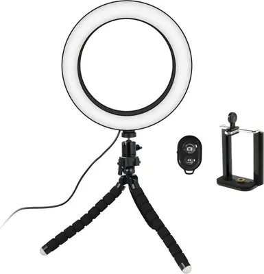 Productafbeelding van Selfie lamp/ringlamp (20 cm) met verstelbaar statief