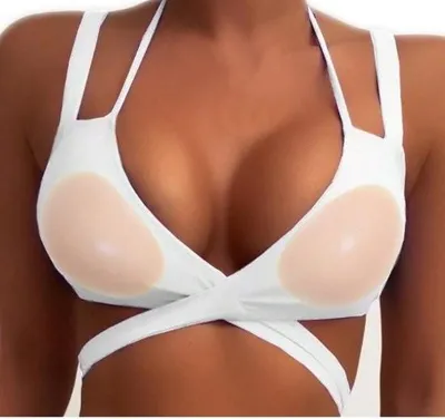 Produktbild von Silikon-BH – 4x dick – C-Cup – Herausnehmbare Klebepads – Push-up-Silikon-Brustvergrößerungspads – Für Bademode und Bikinis – Bequeme Polsterung – Unsichtbar und waschbar – Damen