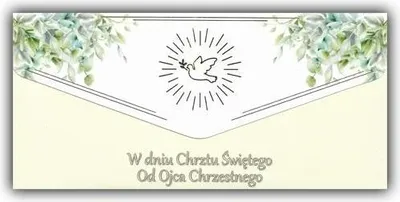 Zdjęcie produktu dla Karnet-koperta Chrzest od Ojca Chrzestnego