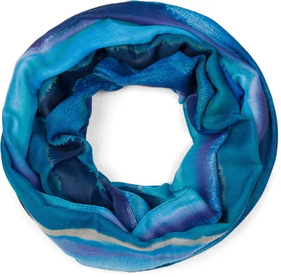 Produktbild von styleBREAKER Damen Loop Schal mit elegantem Aquarell-Farbverlauf, Leichter und weicher Schlauchschal, mehrfarbig 01017163