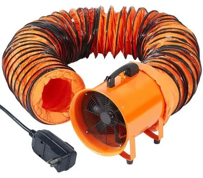Immagine prodotto di Ventilatore da costruzione motore 365-W-AC ventilatore da costruzione 2810 giri/min, ventilatore 1214 L/s (2574 CFM), ventilatore assiale 10 m di tubo, ventilatore assiale 79 dB di rumorosità, ventilatore industriale IP44