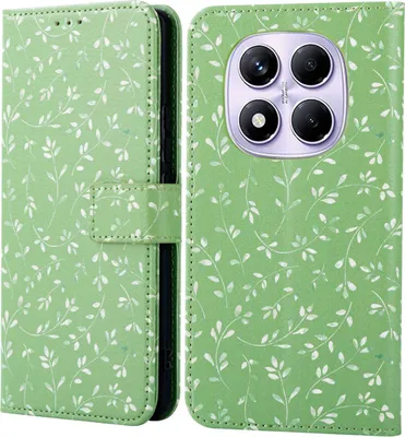 Produktbild von imoshion Design Klapphülle Xiaomi Redmi Note 14 Pro (4G) - Green Flowers