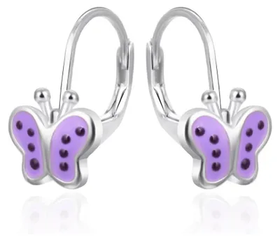 Image de Boucles d'oreilles fille en argent avec papillons AGT-ED017L