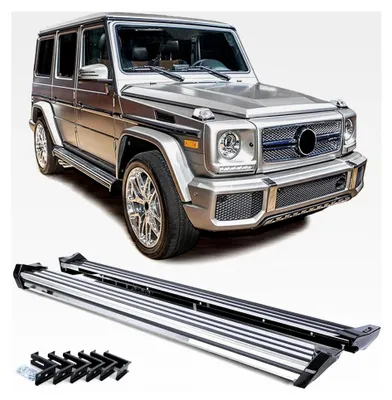 Produktbild von Trittbretter aus Edelstahl im OE-Stil für Mercedes G-Klasse Modell W463 1989-2015