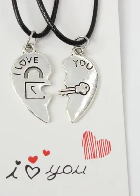 Produktbild von 2 x Halskette I Love You Freundschaft Herz Set