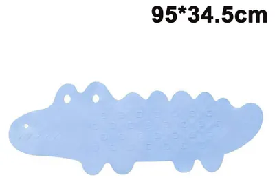 Obrázek produktu pro Protiskluzová koupelnová předložka pro děti, 1 kus, TPR guma s přísavkami, krokodýlí vzor, 95 cm × 34,5 cm, do vany i sprchy