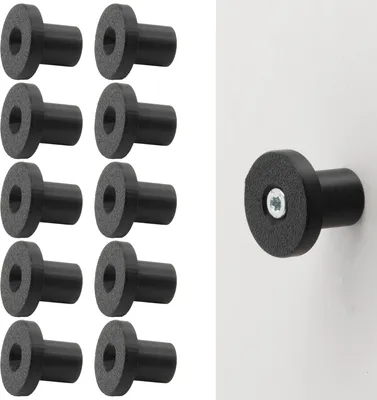 Produktbild von 10x Garderobenhaken Rundhaken Kleiderhaken Universal Wandhaken Halter Mantelhaken Schwarz