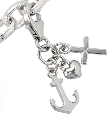 Produktbild von JOBO Einhänger Charm Glaube Liebe Hoffnung 925 Sterling Silber rhodiniert
