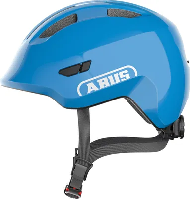 Produktbild von ABUS Kinderhelm Smiley 3.0 - Fahrradhelm mit tiefer Passform, kindergerechten Designs & Platz für einen Zopf - für Mädchen und Jungs - Blau Glänzend, Größe M