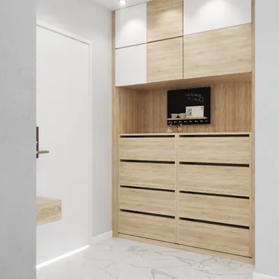 Produktbild von Schuhschrank für den Flur | Schuhregal modular | Schrank mit Platz zum Aufbewahren von Schuhen | Schuhbank mit die Klappe Sonoma EICHE Schuh-Kommode