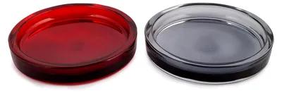 Produktbild von Kerzenteller ''Dusty'', 2er Set, grau und rot, Ø 12 cm