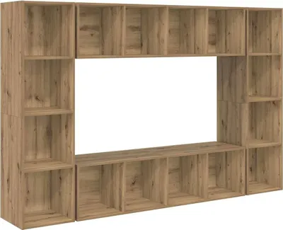 Zdjęcie produktu dla Zestaw szafek pod telewizor vidaXL, 4 szt., brązowy, 37 x 37 x 142,5 cm, materiał drewnopochodny
