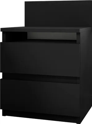 Produktbild von MIRJAN24 Nachttisch  Malwa M1, Stilvoll Nachtkonsole mit 2 Schubladen, Schlafzimmer, Modern Kollektion (Schwarz)