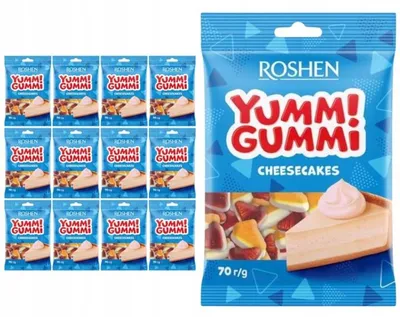 Produktbild von Roshen YUMMI GUMMI Käsekuchen-Fruchtgummis, 70 g, 12 Stück