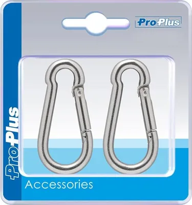 Immagine prodotto di Moschettone in acciaio inox 6x60mm 2 pezzi in blister