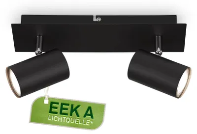 Zdjęcie produktu dla Reflektor sufitowy – lampa sufitowa z żarówką o klasie energetycznej A* – do salonu, z regulacją kąta nachylenia – do przedpokoju
