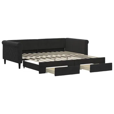Zdjęcie produktu dla VidaXL 3197830, sofa rozkładana, Czarny, Pianka, Metal, Poliester, Drewno, 2290 mm, 1100 mm