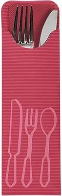 Produktbild von Bestecktaschen 23,5 cm x 7,3 cm bordeaux inkl. farbiger Serviette