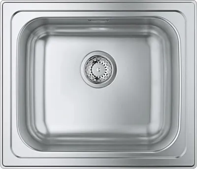 Zdjęcie produktu dla Zlewozmywak kuchenny GROHE K200 Inox, Wpuszczany, 533 x 457 mm, Komora 436 x 360 mm, Stal nierdzewna ASI 304, Do szafki 600 mm, Z syfonem i armaturą