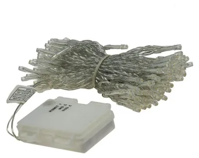 LED-Lichterkette 5 m kaltweiß, AA-Batterien, für drinnen & draußen