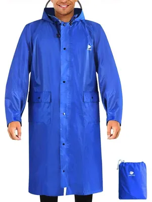 Produktbild von Regenmantel Uni Blau Einheitsgröße Wasserdicht Leicht Wiederverwendbar
