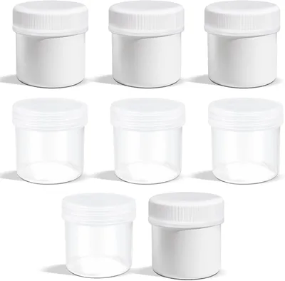 Produktbild von Kunststoffbehälter 30 ml, transparent und weiß, auslaufsicher, für Cremes