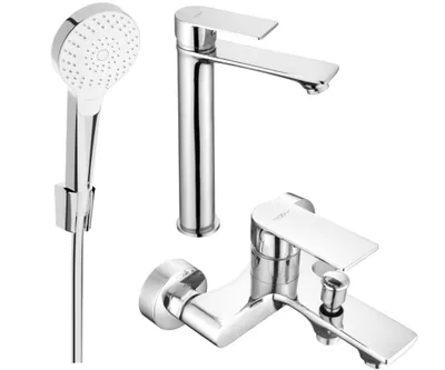 Image de Royo R05 Mélangeur lavabo et baignoire avec accessoires, chrome (72213R05-00)